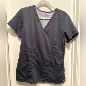 Grey’s Anatomy 3 Pocket Gray Scrub Top, size M